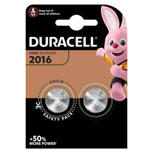 DURACELL - BATTERIA BOTTONE LITIO CR2016 3V 2 UNIT