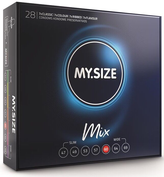 MY SIZE - MIX OF CONDOMS 60 MM 28 UNITS