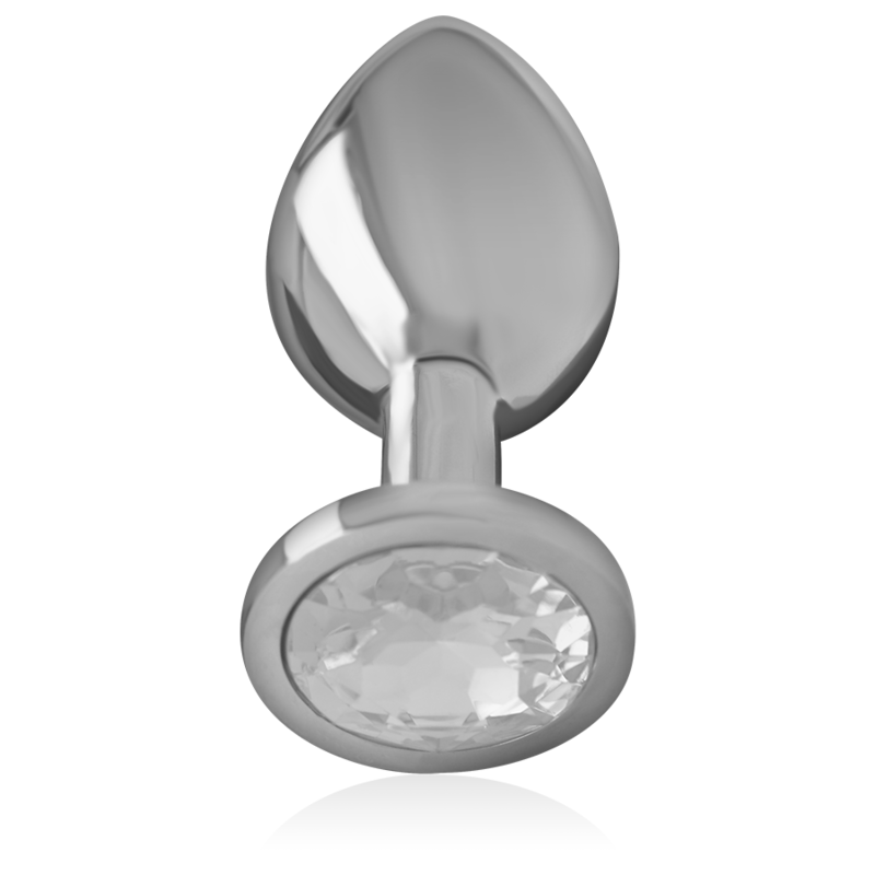 INTENSE - PLUG ANAL EN MÉTAL ALUMINIUM AVEC CRISTAL D'ARGENT TAILLE M