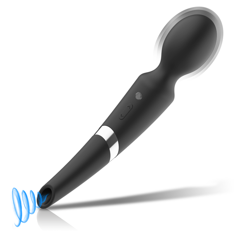 BLACK&amp;SILVER - MASSEUR ET ASPIRATION RECHARGEABLE EN SILICONE BECK BLACK