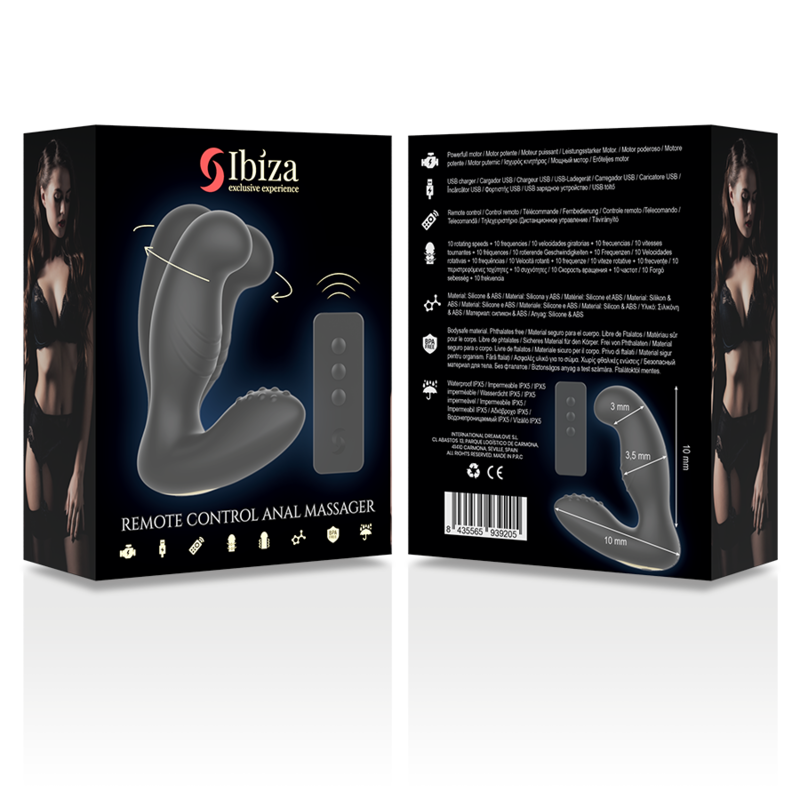 IBIZA - MASSEUR ANAL TÉLÉCOMMANDE 10 x 3,5 CM