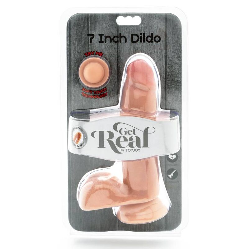 GET REAL - GODE DOUBLE DENSIT 12 CM BALLES EN CUIR