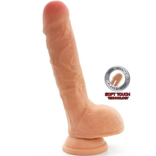 GET REAL - GODE DOUBLE DENSIT 18 CM BALLES EN CUIR