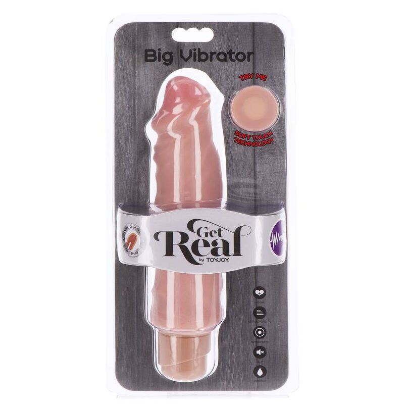 GET REAL - LARGE DUAL DENSITY VIBRATOR 20.5 CM LEATHER