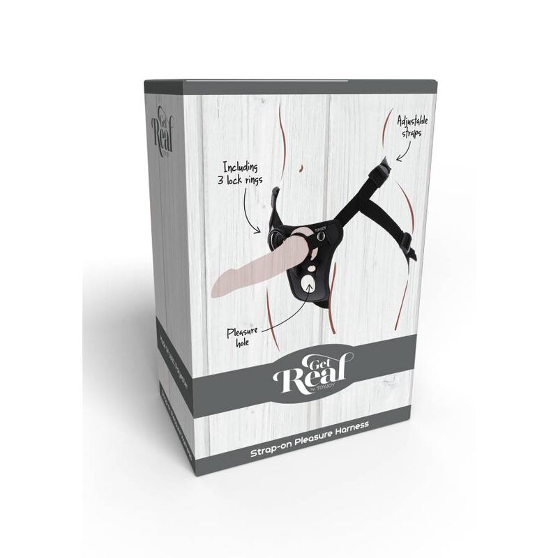 GET REAL - BLACK PLEASURE HARNESS WITH STRAP