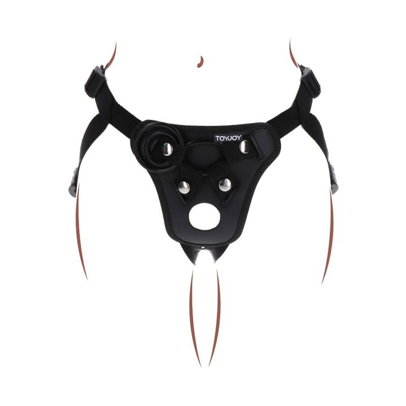 GET REAL - BLACK PLEASURE HARNESS WITH STRAP