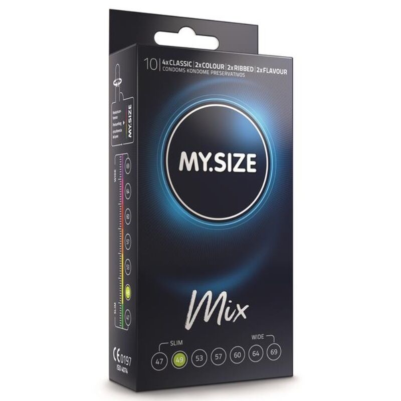 MY SIZE - MIX OF CONDOMS 49 MM 10 UNIT