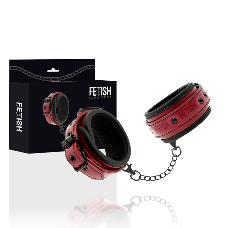 FETISH SUBMISSIVE DARK ROOM - MANETTE VEGAN IN PELLE CON FODERA IN NEOPRENE