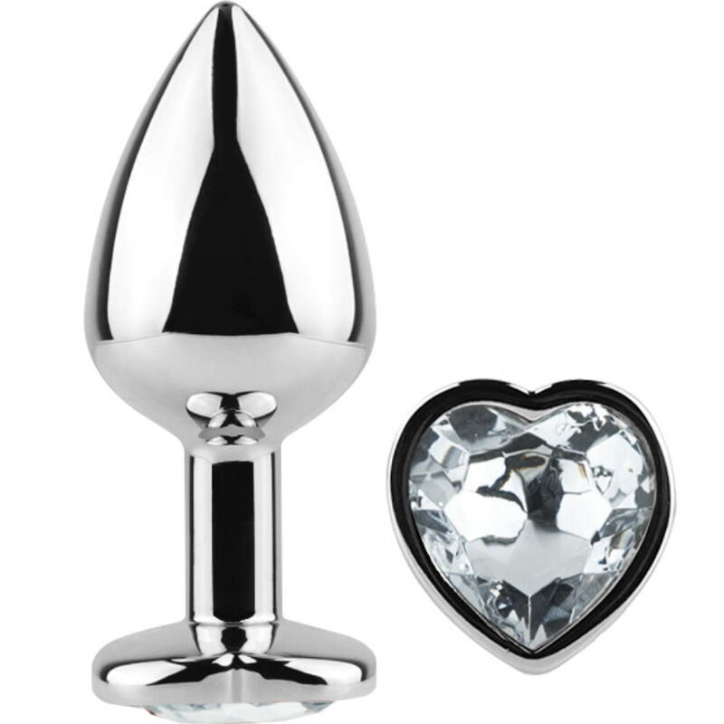 SECRETPLAY - TRANSPARENT CRYSTAL HEART METAL CAP SMALL SIZE 7 CM