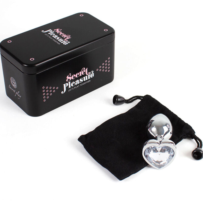 SECRETPLAY - TRANSPARENT CRYSTAL HEART METAL CAP SMALL SIZE 7 CM