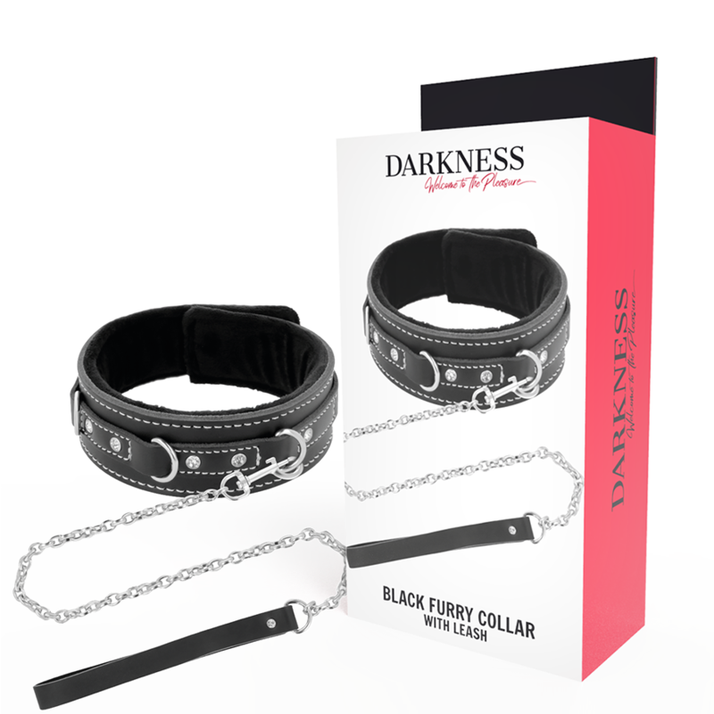 DARKNESS - COLLANA IN PELLE DI ALTA QUALITÀ CON GUINZAGLIO