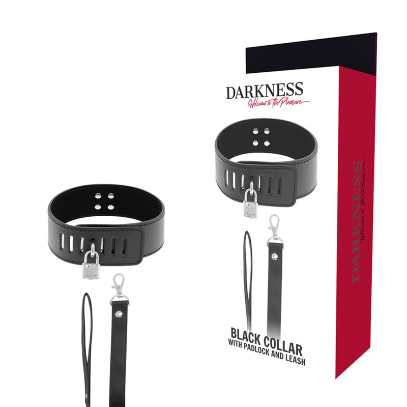 DARKNESS - COLLIER BDSM AVEC FERMETURE NOIRE