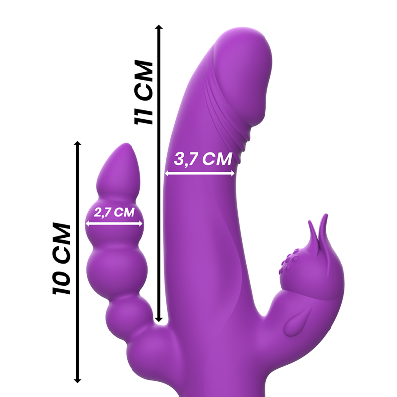 INTENSE - VIBRATEUR EN SILICONE TRIPLE MOTEUR CASANOVA RABBIT VIOLET