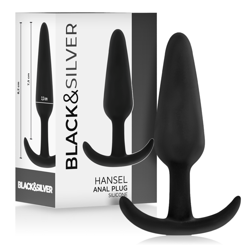 BLACK&SILVER - PLUG ANALE IN SILICONE HANSEL CON MANIGLIA PICCOLO