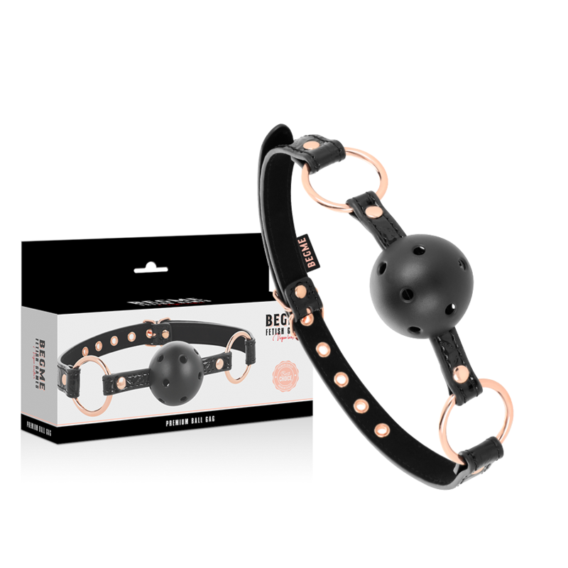 BEGME - BALL GAG VEGAN ÉDITION NOIRE EN CUIR