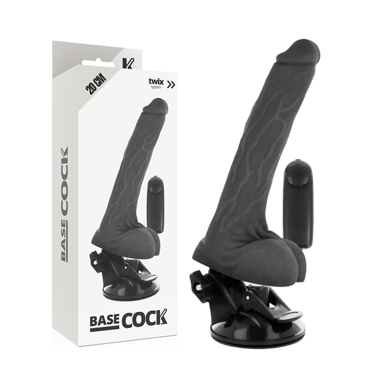 BASECOCK - VIBRATEUR TÉLÉCOMMANDE NATUREL RÉALISTE AVEC TESTICULES 20 CM -OU- 4 CM