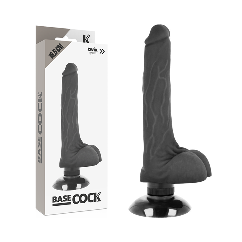 BASECOCK - VIBRATEUR RÉALISTE 2-1 NATUREL 18,5 CM -O- 4 CM