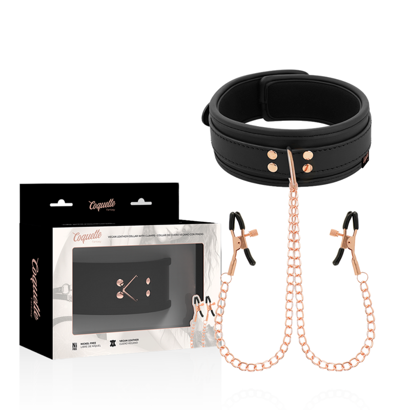 COQUETTE CHIC DESIRE - COLLANA CON PINZA PER CAPEZZOLI FANTASIA CON FODERA IN NEOPRENE