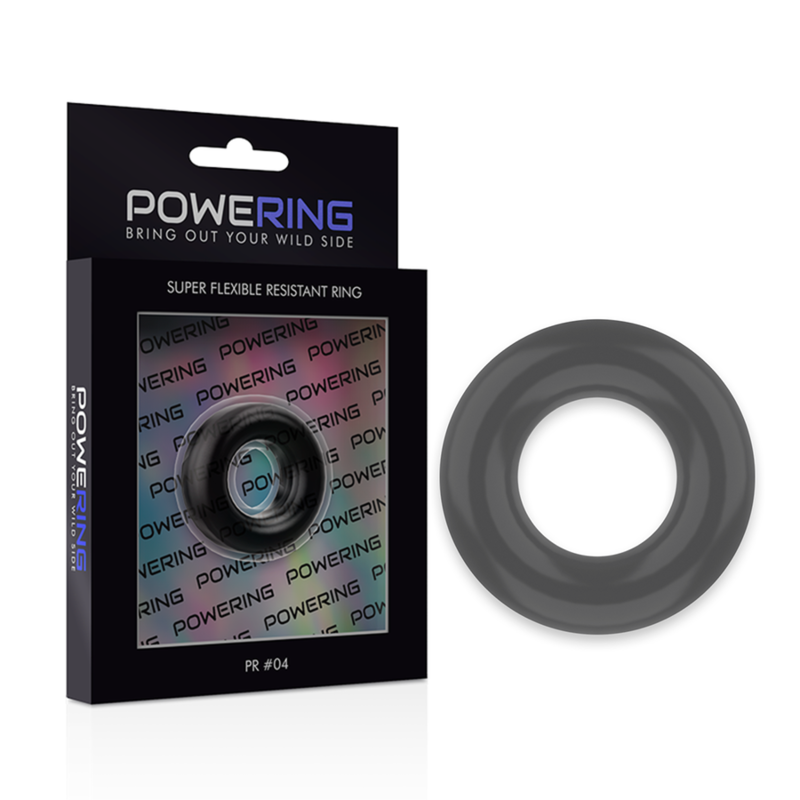 POWERING - ANELLO PER PENE SUPER FLESSIBILE E RESISTENTE 3,8 CM PR04 NERO