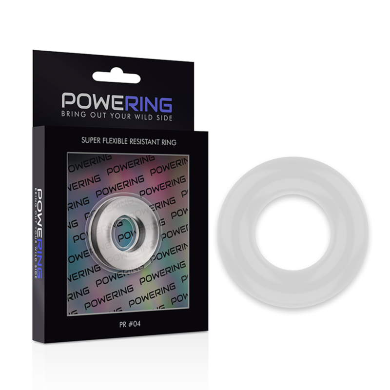 POWERING - ANNEAU PÉNIS SUPER FLEXIBLE ET RÉSISTANT 3,8 CM PR04 TRANSPARENT