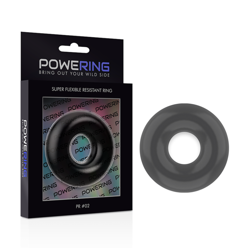 POWERING - SUPER FLEXIBLE AND RESISTANT COCK RING 4.5 CM BLACK