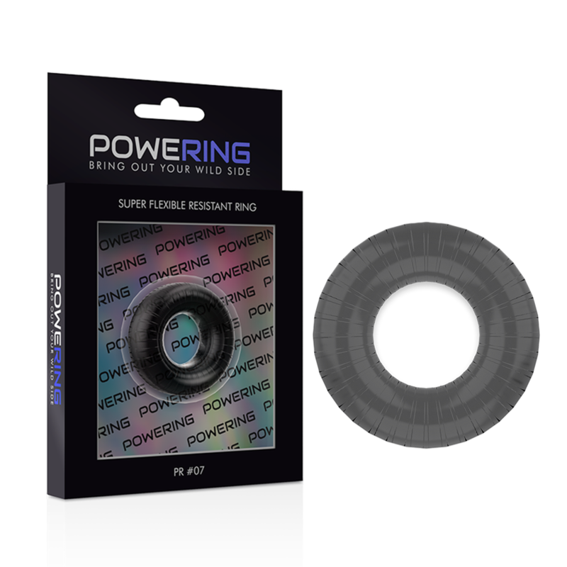 POWERING - ANELLO PER PENE SUPER FLESSIBILE E RESISTENTE 4,5 CM PR07 NERO