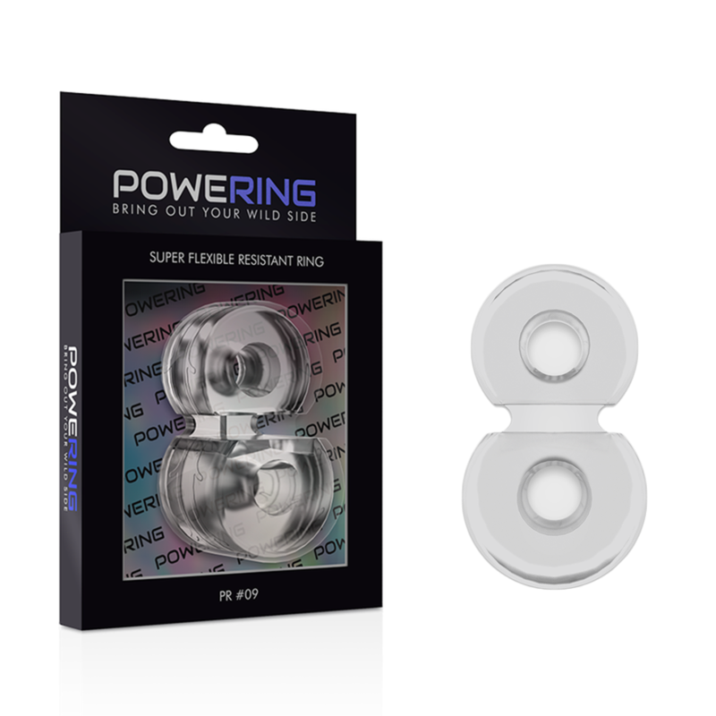 POWERING - ANELLO PER DOPPIO PENE SUPER FLESSIBILE E RESISTENTE PR09 CHIARO