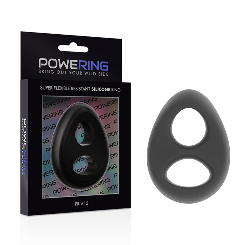 POWERING - ANELLO PER PENE E TESTICOLI SUPER FLESSIBILE E RESISTENTE PR13 NERO