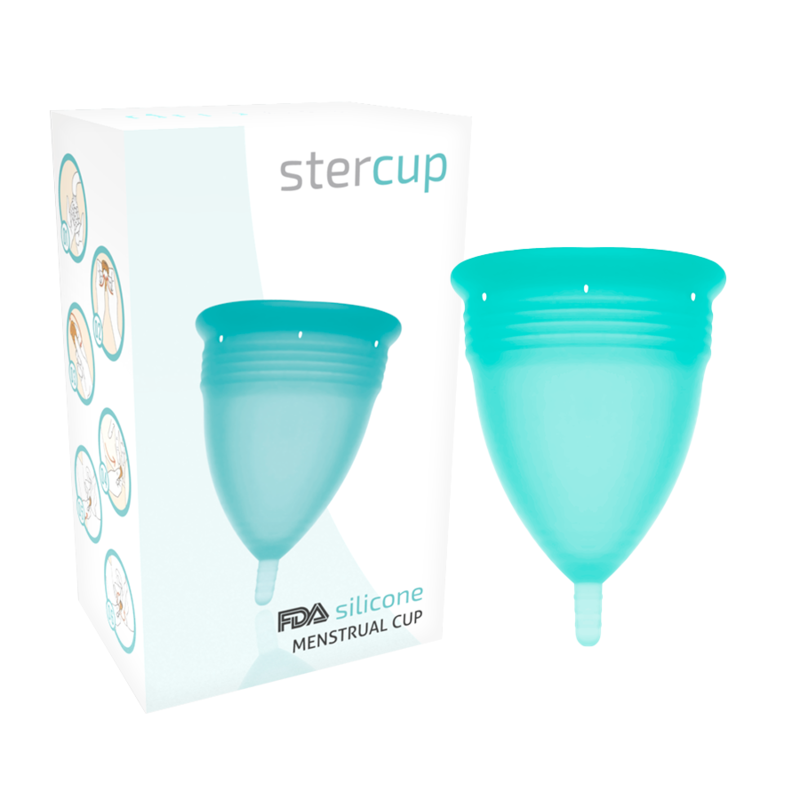 STERCUP - COPPA MESTRUALE IN SILICONE FDA ACQUAMARINA - TAGLIA L