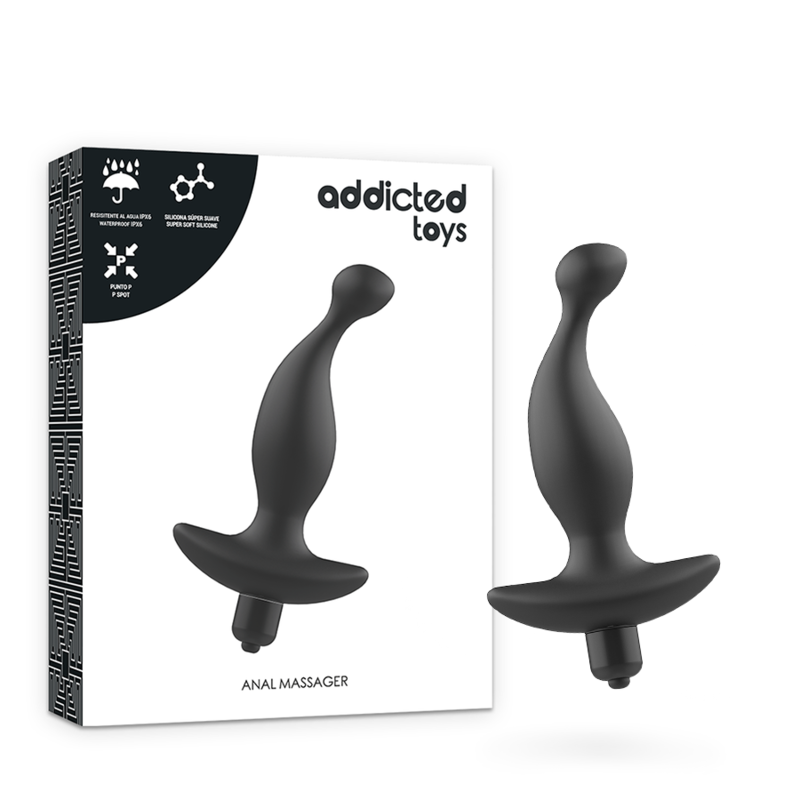 ADDICTED TOYS - MASSEUR ANAL AVEC VIBRATION NOIR MODÈLE 1