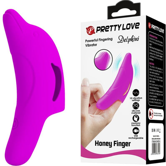 PRETTY LOVE - PUISSANT STIMULATEUR DE DOIGTS DELPHINI VIOLET