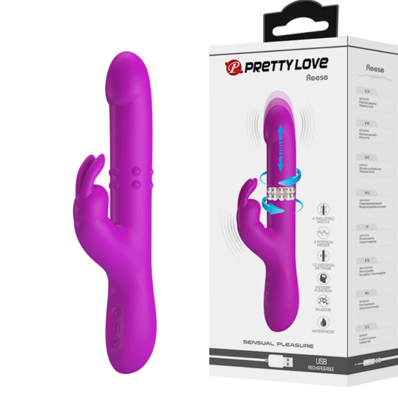 PRETTY LOVE - REESE VIBRATOR WITH ROTATION PURPLE