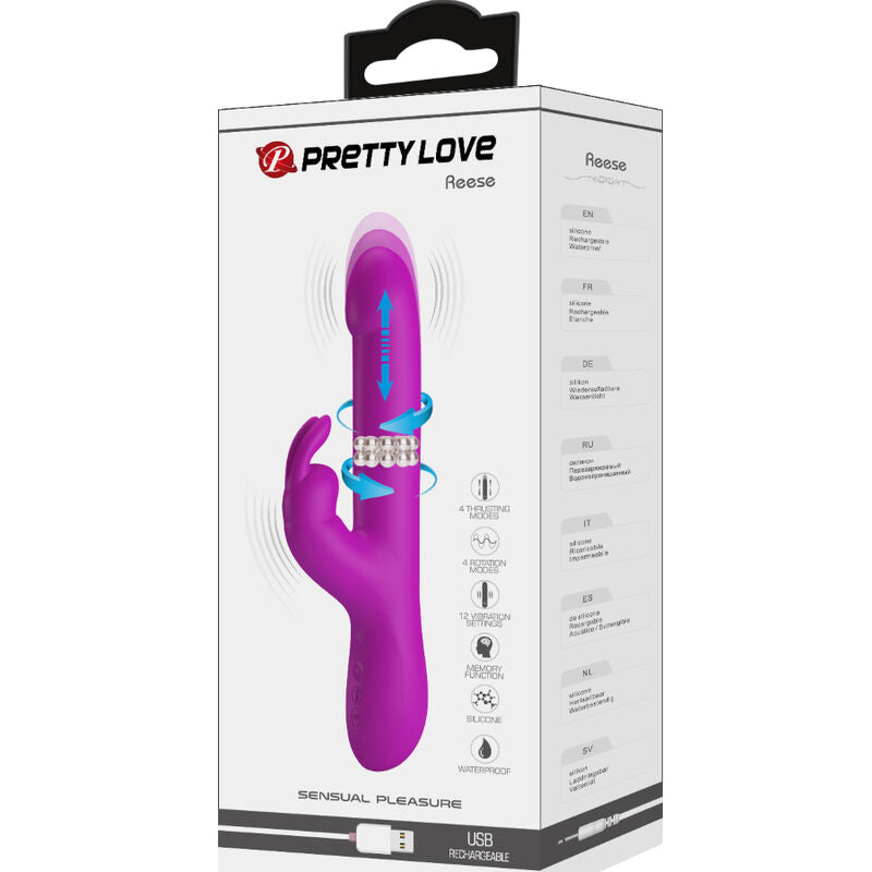 PRETTY LOVE - REESE VIBRATOR WITH ROTATION PURPLE