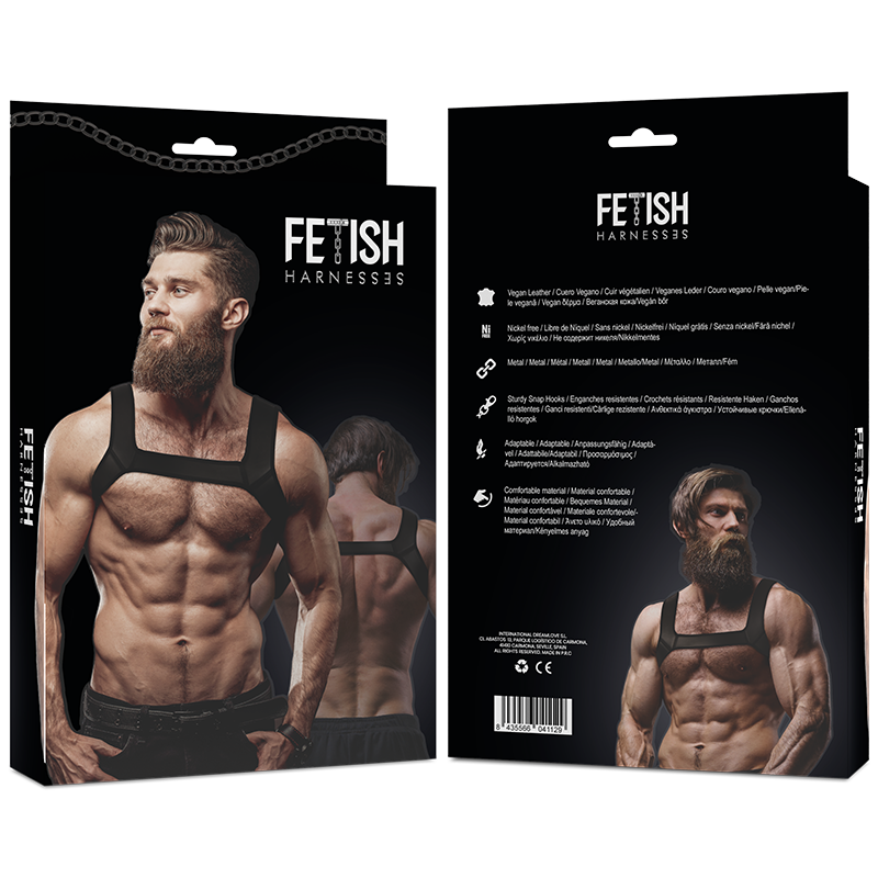 FETISH SUBMISSIVE ATTITUDE - IMBRACATURA PETTO IN NEOPRENE DA UOMO TAGLIA L