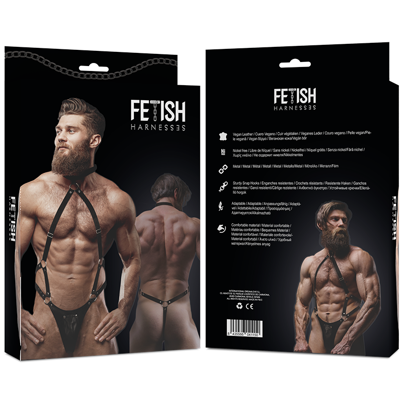 FETISH SUBMISSIVE ATTITUDE - IMBRACATURA JOCK STRAP DA UOMO IN ECOPELLE