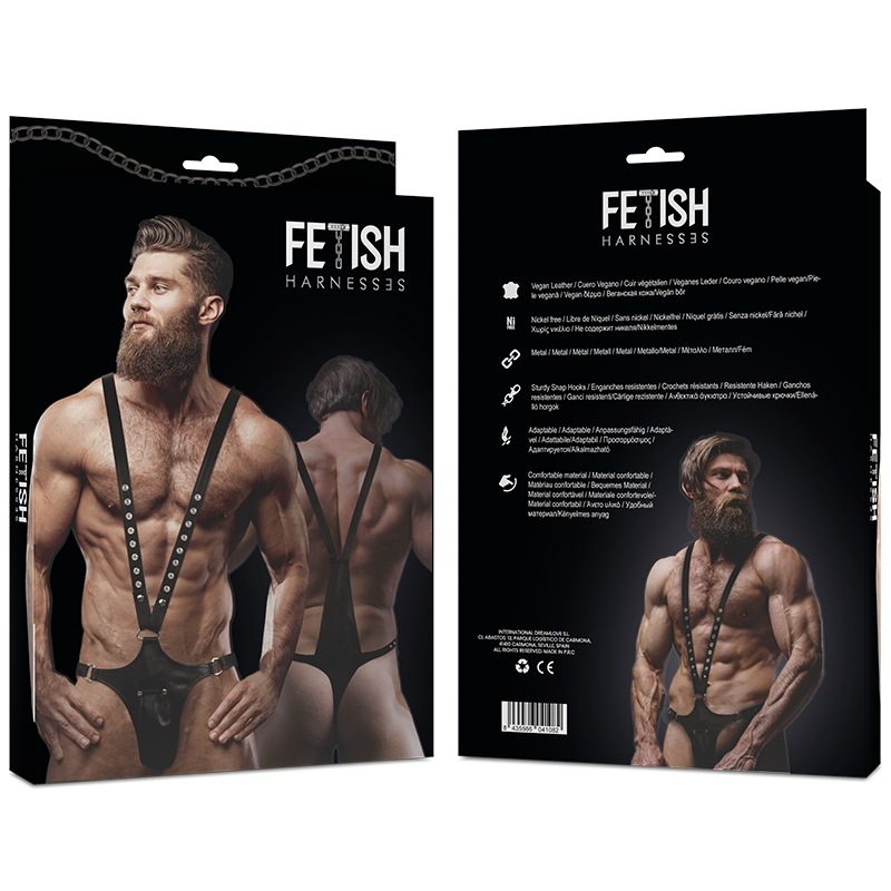 FETISH SUBMISSIVE ATTITUDE - IMBRAGATURA IN ECOPELLE A FORMA DI V DA UOMO