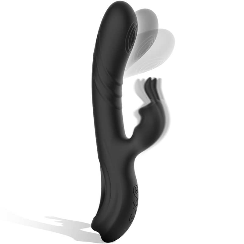 BLACK&amp;SILVER - STIMULATEUR DE LAPIN RECHARGEABLE EN SILICONE JAMIE BLACK