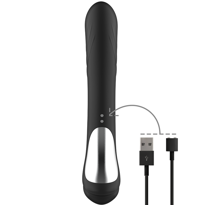 BLACK&amp;SILVER - STIMULATEUR DE LAPIN RECHARGEABLE EN SILICONE JAMIE BLACK