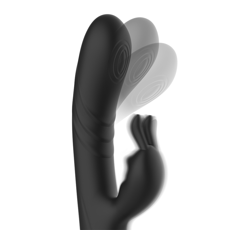 BLACK&amp;SILVER - STIMULATEUR DE LAPIN RECHARGEABLE EN SILICONE JAMIE BLACK