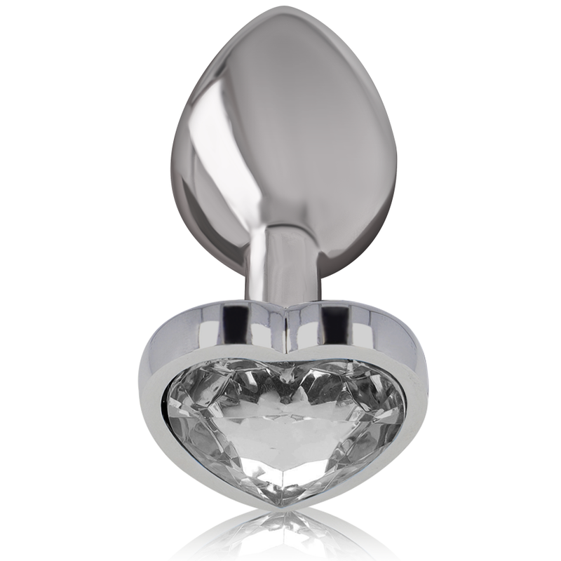 INTENSE - BUTT PLUG METAL ALUMINUM WHITE HEART SIZE L