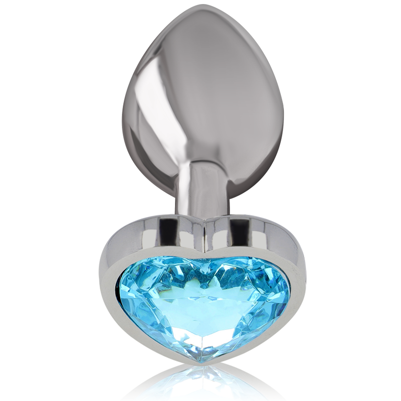 INTENSE - BLUE HEART ALUMINUM METAL BUTT PLUG SIZE S