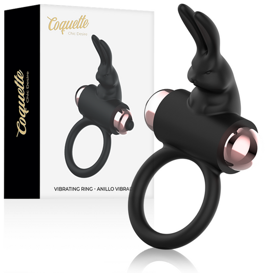 COQUETTE CHIC DESIRE - ANELLO DA CAZZO CON VIBRATORE NERO/ORO