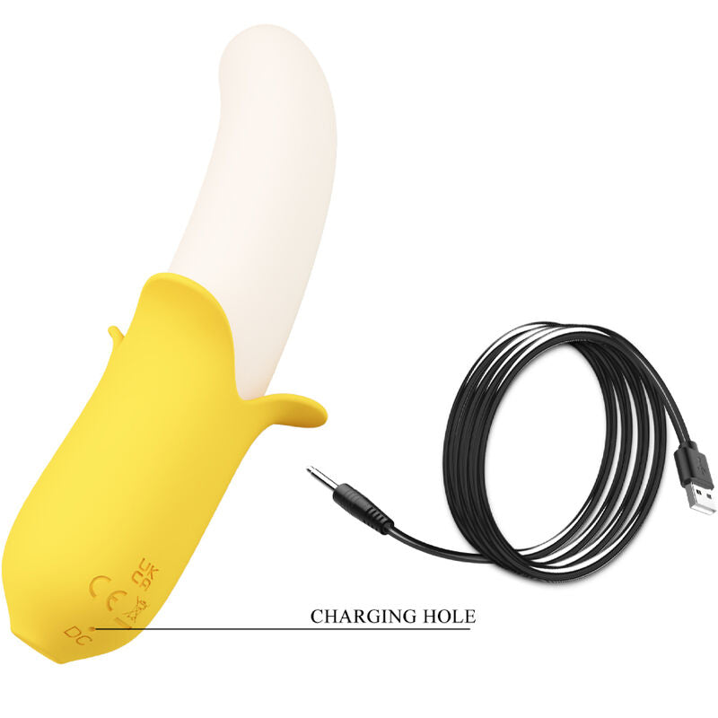 PRETTY LOVE - BANANA GEEK SUPER POWER 7 VIBRATIONS UP AND DOWN BLACK SILICONE