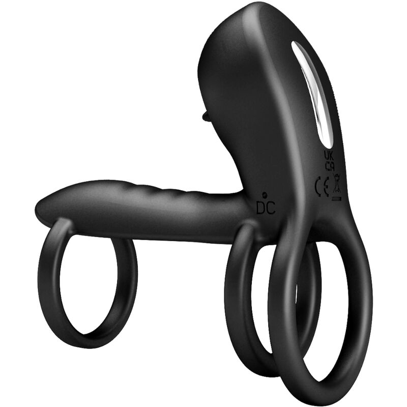 PRETTY LOVE - GAINE PÉNIS JAMMY 12 VIBRATIONS AVEC LANGUE EN SILICONE RECHARGEABLE