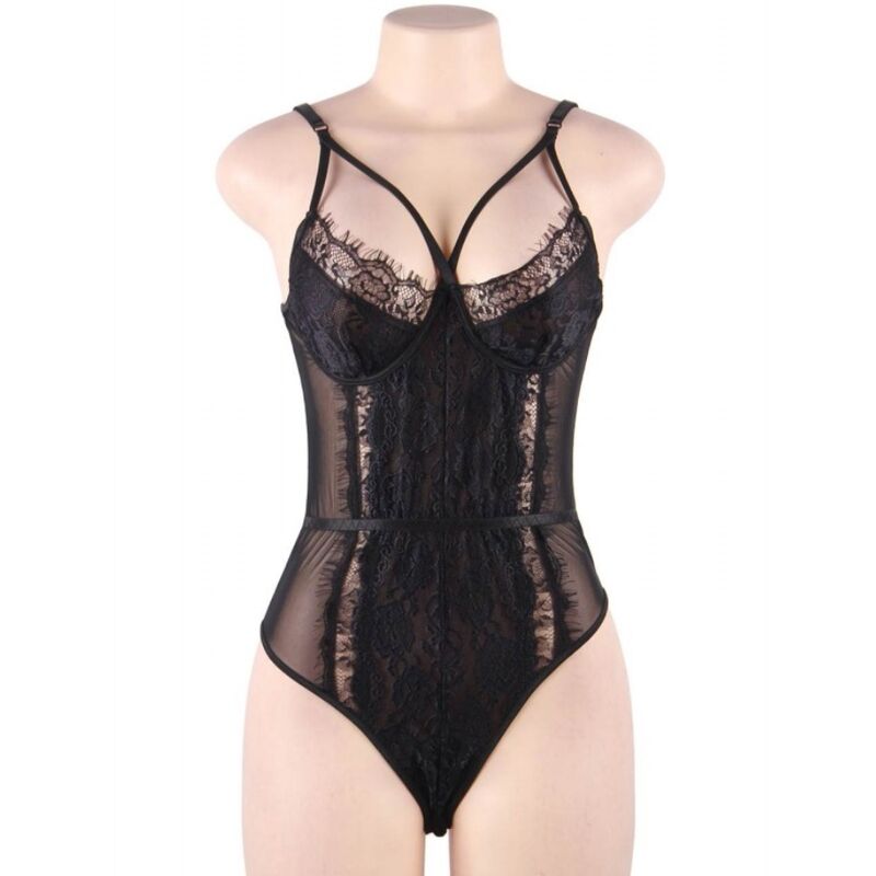 QUEEN LINGERIE - TEDDY OURS DENTELLE NOIRE S/M