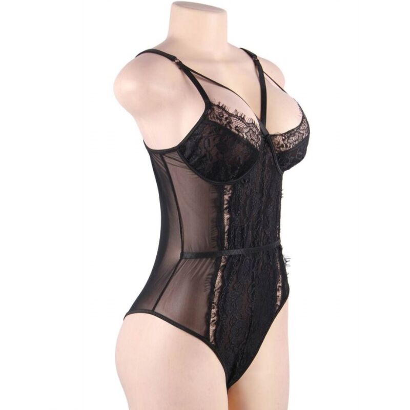 QUEEN LINGERIE - TEDDY OURS DENTELLE NOIRE S/M