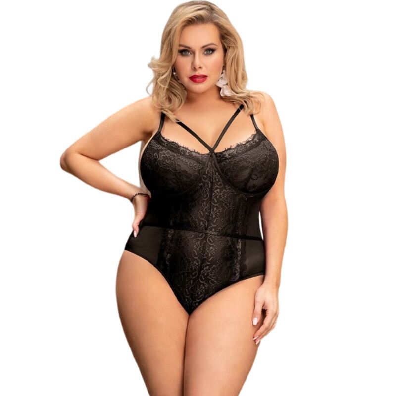 QUEEN LINGERIE - TEDDY OURS DENTELLE NOIRE S/M