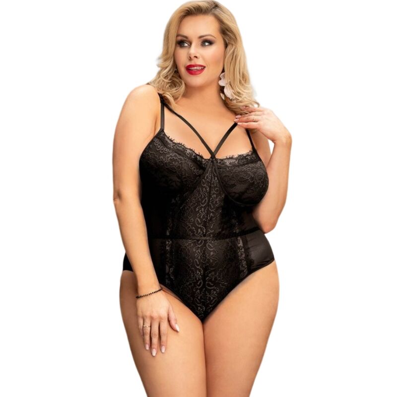 QUEEN LINGERIE - TEDDY OURS DENTELLE NOIRE S/M