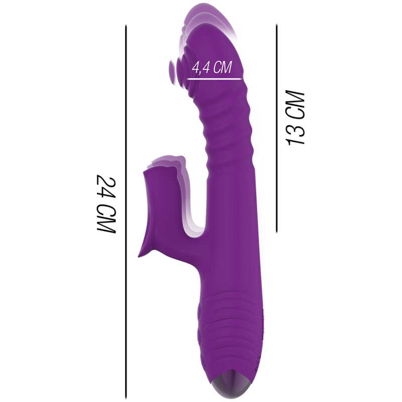 INTENSE - VIBRATEUR MULTIFONCTION RECHARGEABLE IGGY UP &amp; DOWN AVEC STIMULATEUR CLITORAL VIOLET