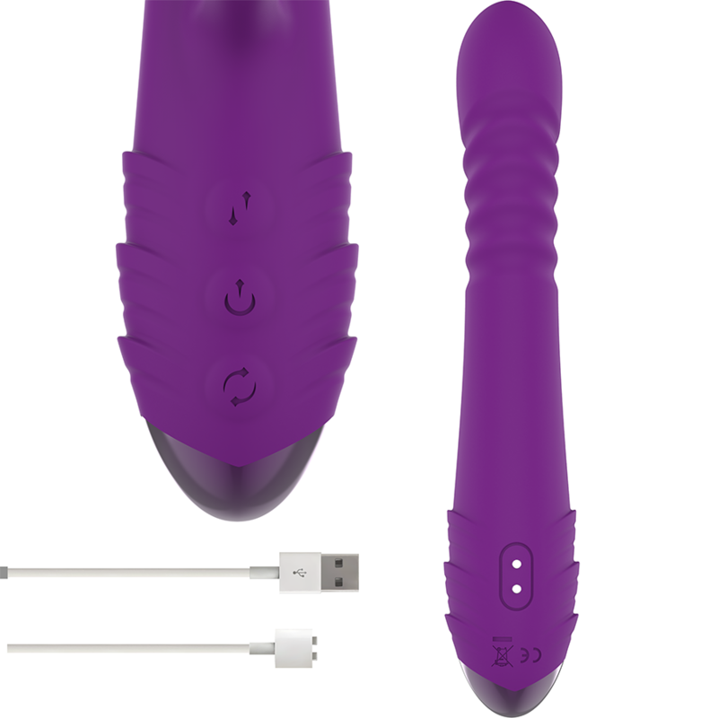 INTENSE - VIBRATEUR MULTIFONCTION RECHARGEABLE IGGY UP &amp; DOWN AVEC STIMULATEUR CLITORAL VIOLET